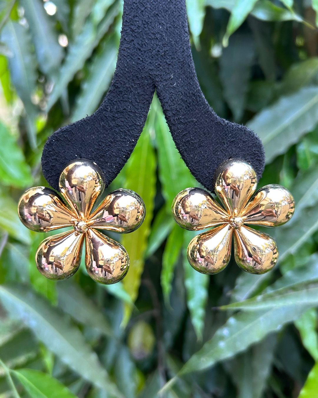 Golden Flower Stud Earrings