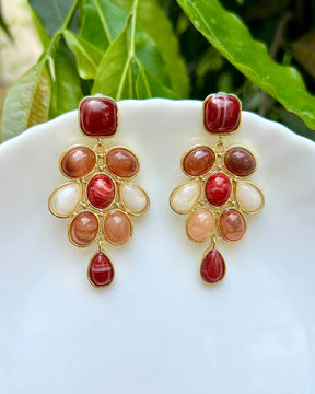 Minimalist Geometric Oval Resin Drop Earrings