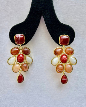 Minimalist Geometric Oval Resin Drop Earrings