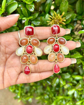Minimalist Geometric Oval Resin Drop Earrings