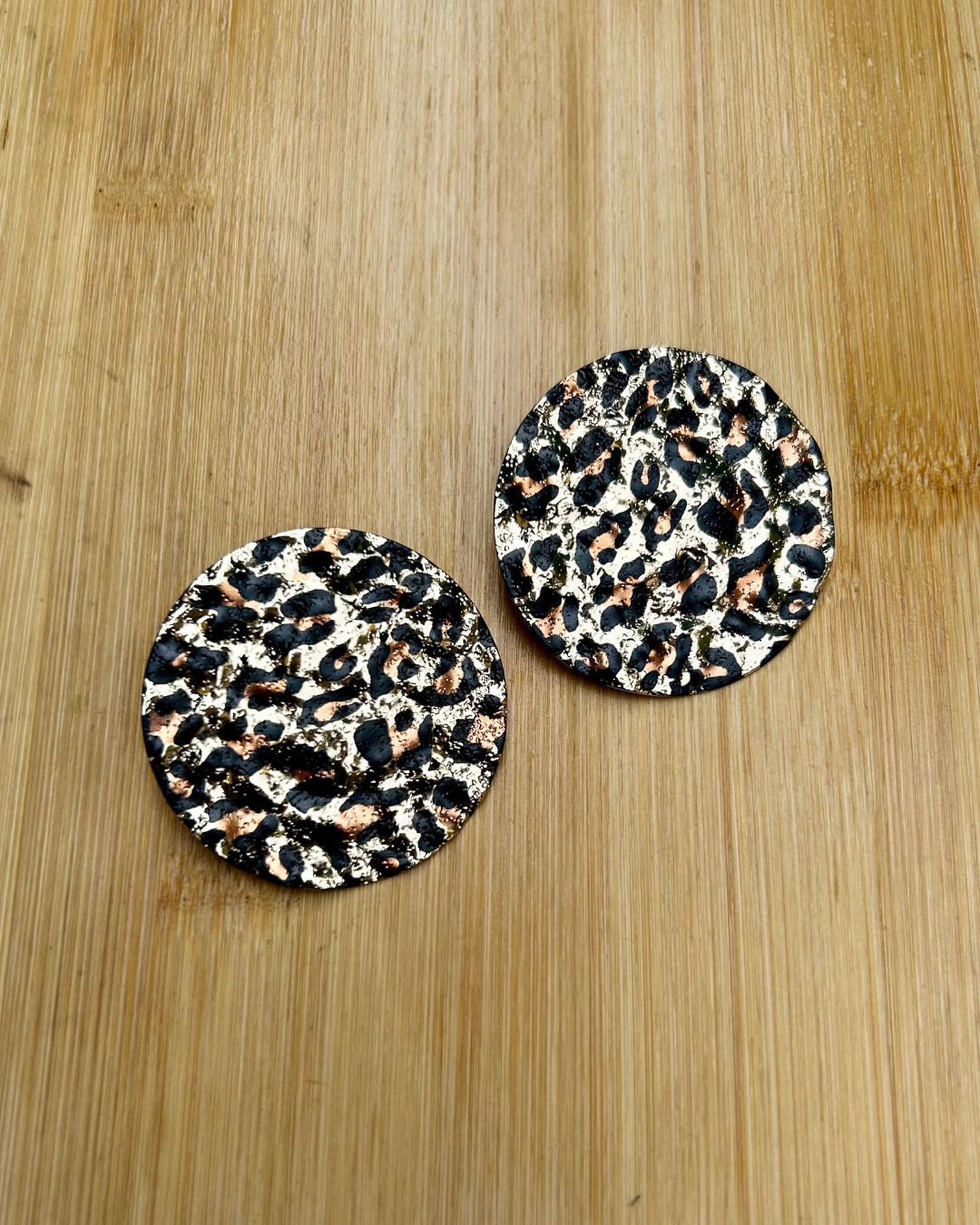 Animal Print Round Stud Earrings