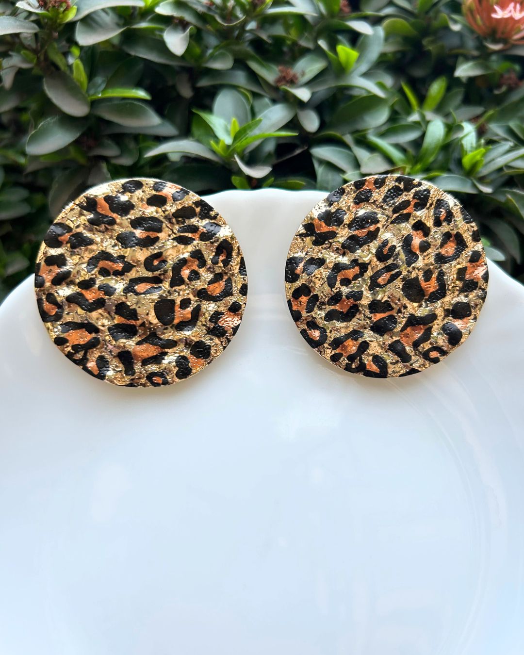 Animal Print Round Stud Earrings