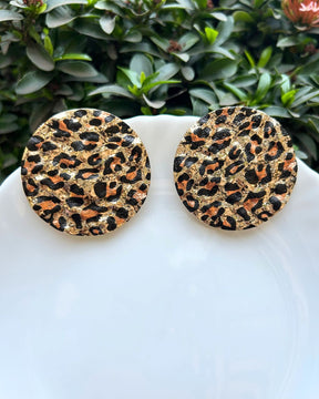 Animal Print Round Stud Earrings