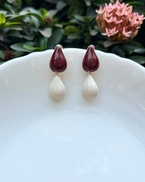 Maroon Mist Teardrop Earrings