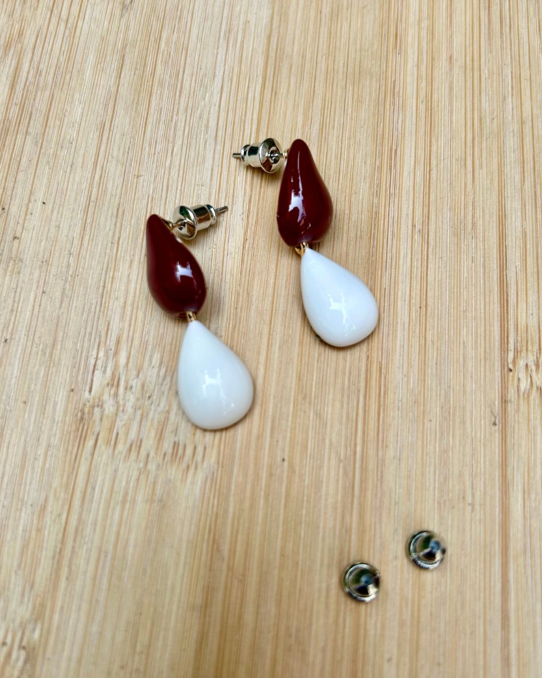 Maroon Mist Teardrop Earrings