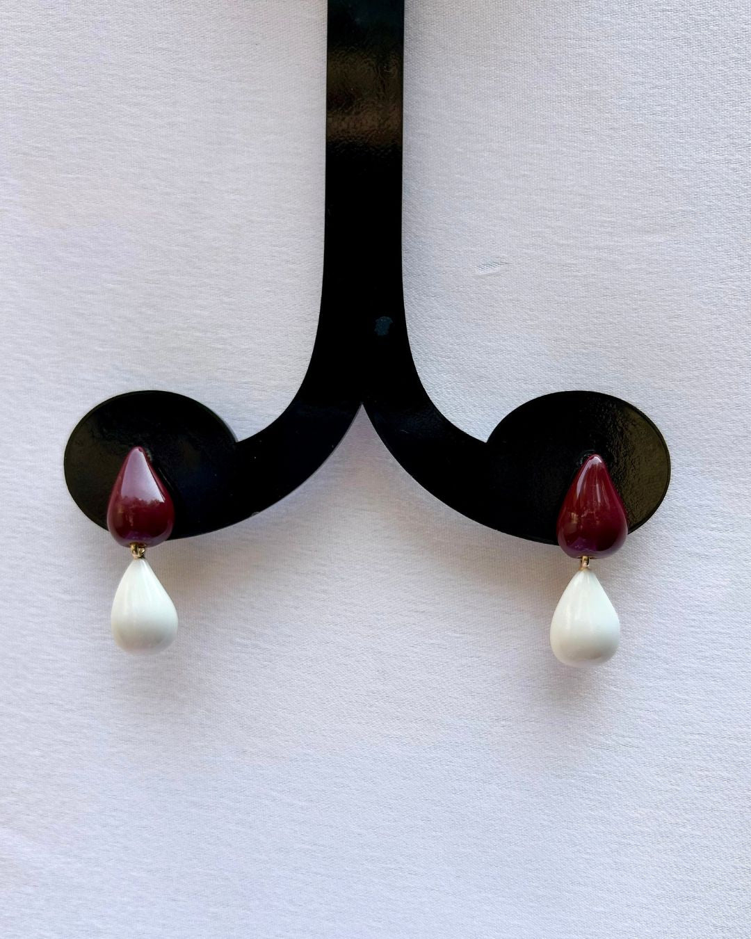 Maroon Mist Teardrop Earrings