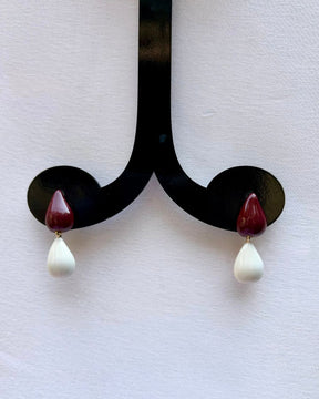 Maroon Mist Teardrop Earrings