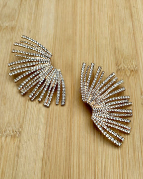 Golden Crystal Alloy Geometric Drop Earrings