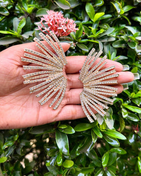 Golden Crystal Alloy Geometric Drop Earrings