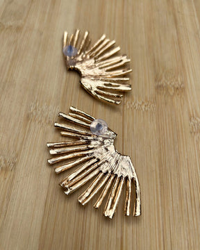 Golden Crystal Alloy Geometric Drop Earrings