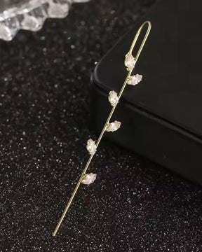Golden Crystal Zig Zag Unisex Ear Cuff (Pack of 2)