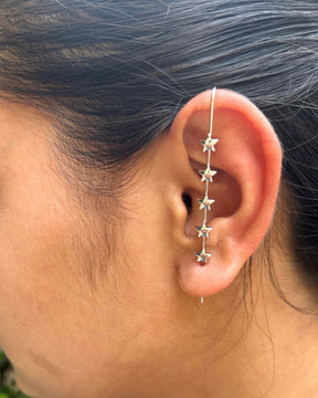 Silver Star Unisex Ear Cuff (Pack of 2)