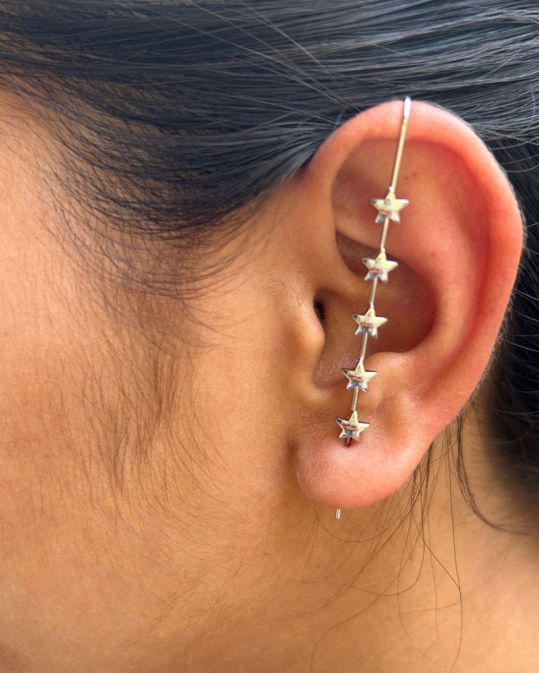 Silver Star Unisex Ear Cuff (Pack of 2)