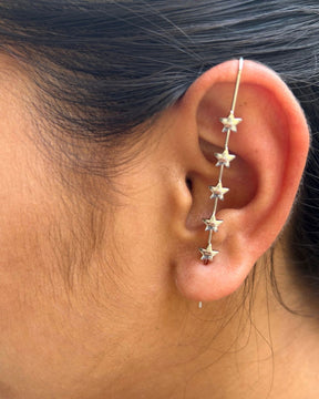 Silver Star Unisex Ear Cuff (Pack of 2)