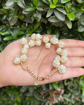 White Rose Pearl Bracelet