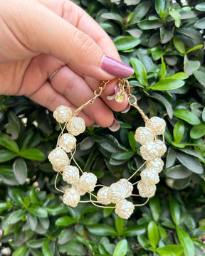 White Rose Pearl Bracelet