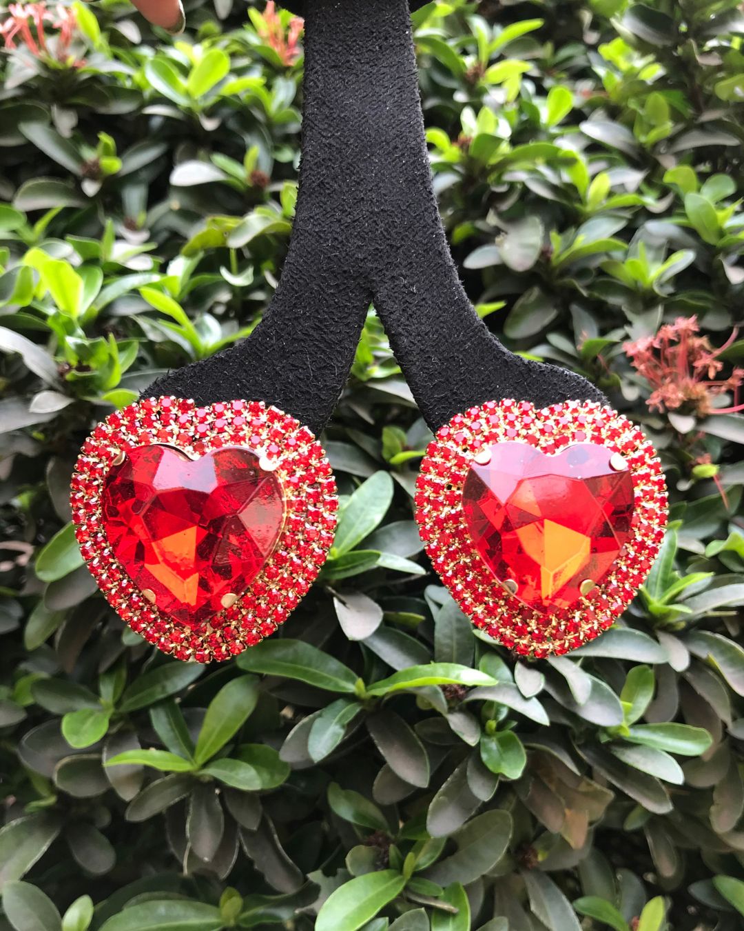 Red Retro Heart Drop Earrings