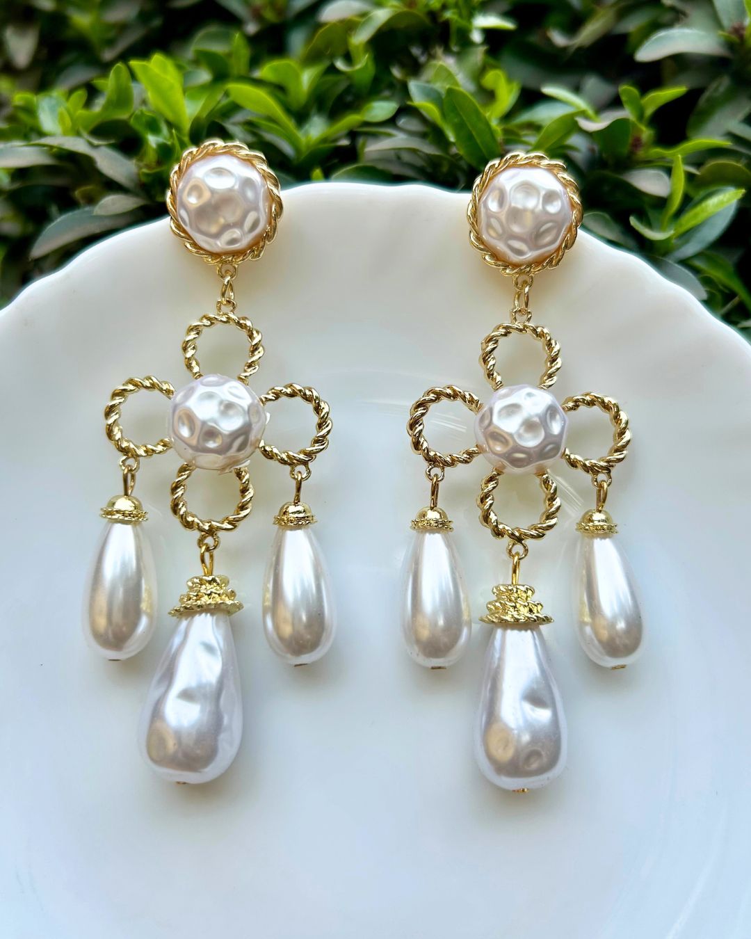 Bohemian Four-leaf Clover Drop Earrings