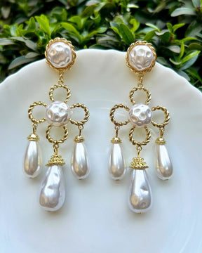 Bohemian Four-leaf Clover Drop Earrings