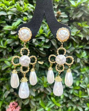 Bohemian Four-leaf Clover Drop Earrings