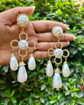 Bohemian Four-leaf Clover Drop Earrings