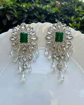 Flower Glass Bead Tassel Drop Earrings