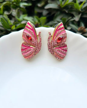 Pink Dreamy Butterfly Stud Earrings