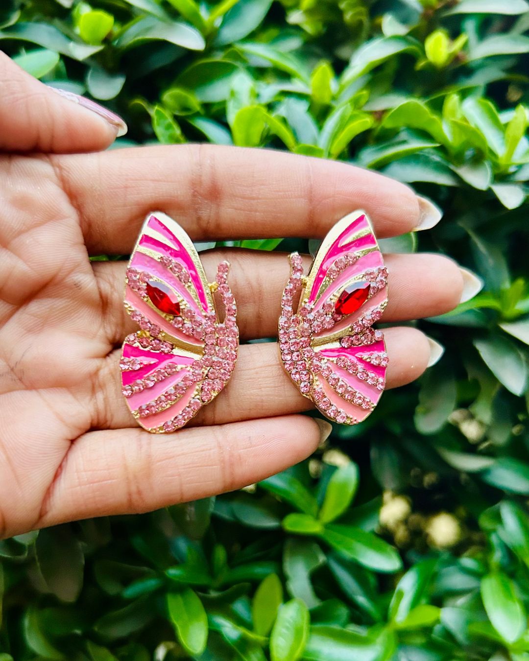 Pink Dreamy Butterfly Stud Earrings