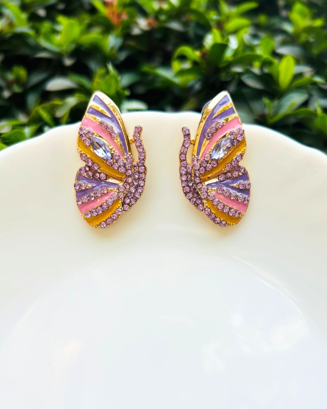 Purple Dreamy Butterfly Stud Earrings