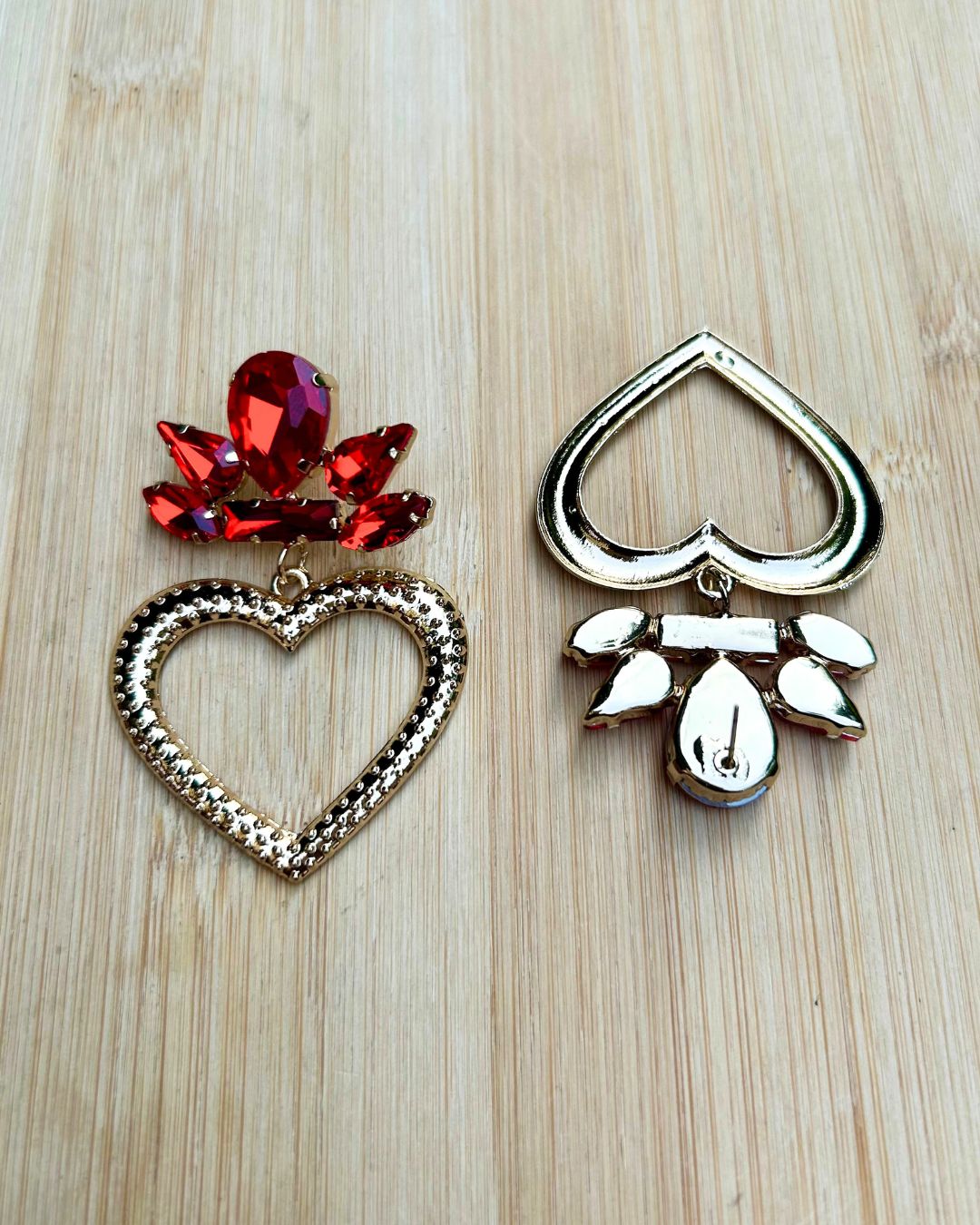 Crystal Rhinestone Heart Dangle Drop Earrings