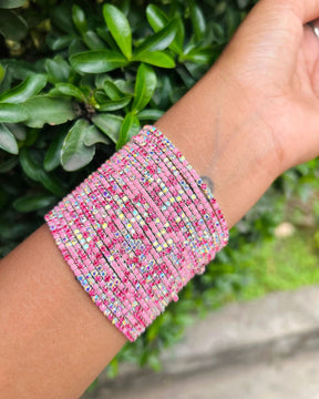 Pickle Ball Girl - Silver Plated Stretchable Bracelet - Pack of 24