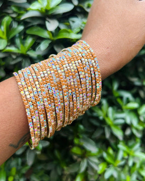 Coffee Rave Mornings - Gold Plated Stretchable Bracelet - Pack of 24
