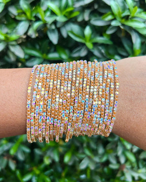 Coffee Rave Mornings - Gold Plated Stretchable Bracelet - Pack of 24