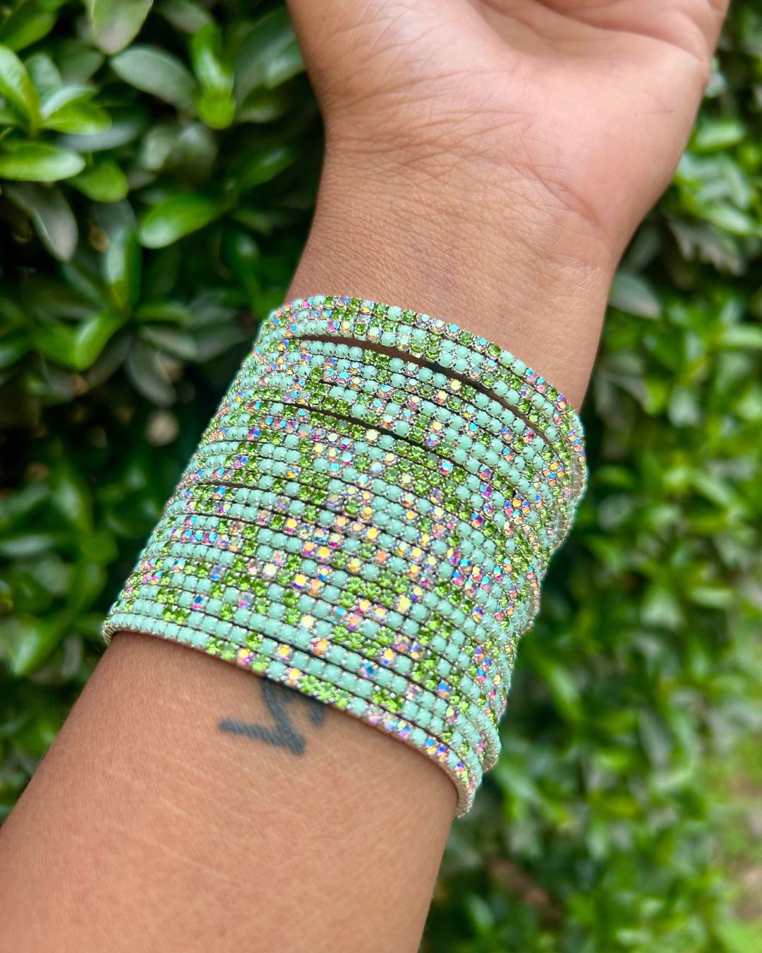 Matcha Mood Girl - Silver Plated Stretchable Bracelet - Pack of 24