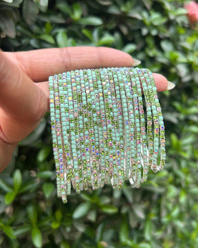 Matcha Mood Girl - Silver Plated Stretchable Bracelet - Pack of 24
