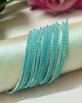 Stretchable Icy Blue Silver Plated Bracelet - Pack of 12