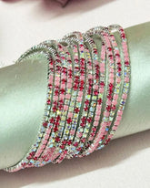 Pickle Ball Girl - Silver Plated Stretchable Bracelet - Pack of 12