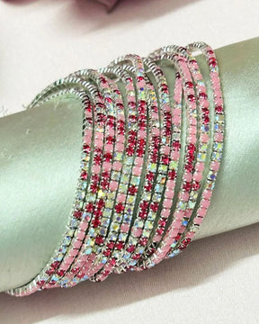 Pickle Ball Girl - Silver Plated Stretchable Bracelet - Pack of 12