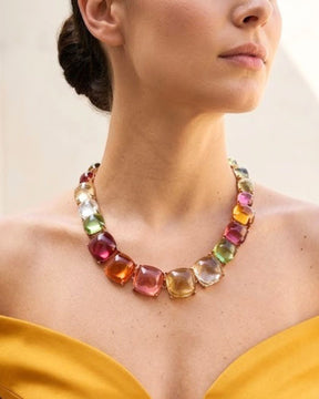 Maya Multicolor Statement Necklace With Earrings