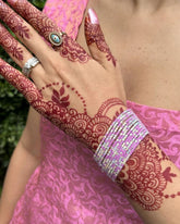 Stretchable Lavender Sparkle Silver Plated Bracelet - Pack of 12