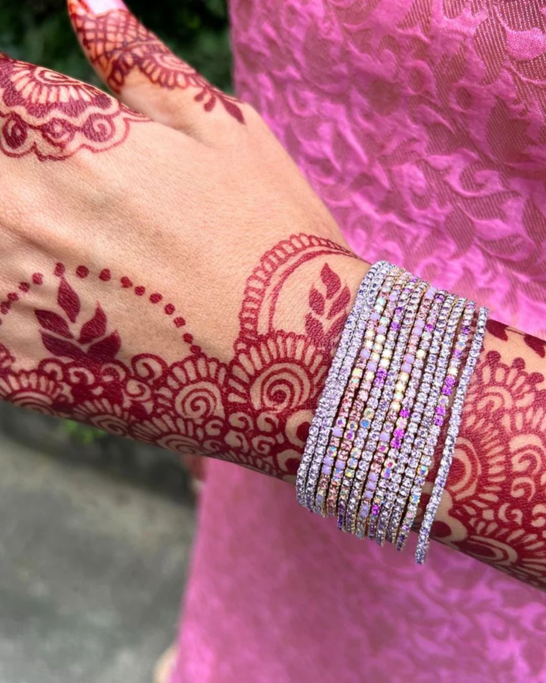 50 Shades of Purple Stretchable Bracelet  Set - Pack of 12
