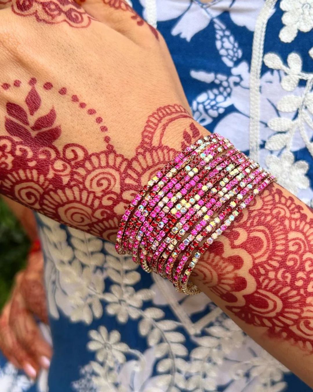 Stretchable Rose Gold Sparkle Gold - Plated Bracelet - Pack of 12