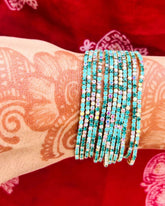Stretchable Emerald Mist Gold Plated Bracelet - Pack Of 12