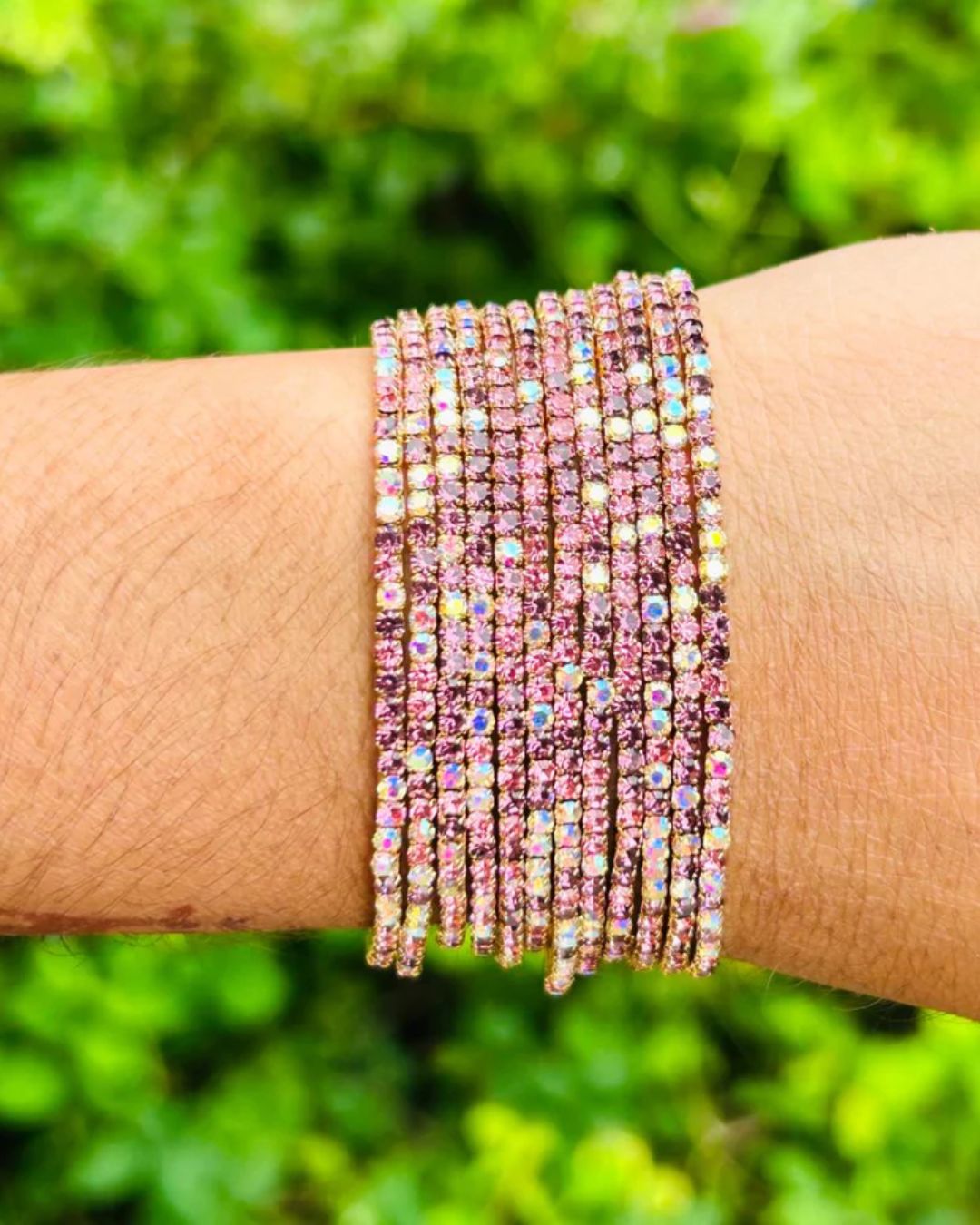 Stretchable Mix Maroon Gold Plated Bracelet - Pack of 12