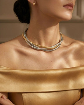 Trio Twisted Metalic Choker