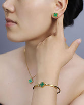 Clover Green Stud Earrings