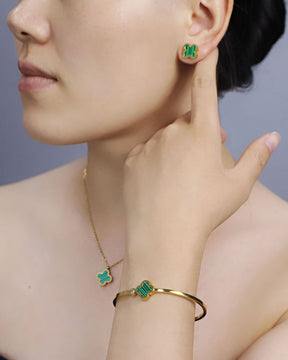 Clover Green Stud Earrings