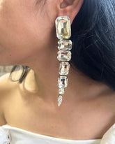 Silver Rhinestone Statement Earrings
