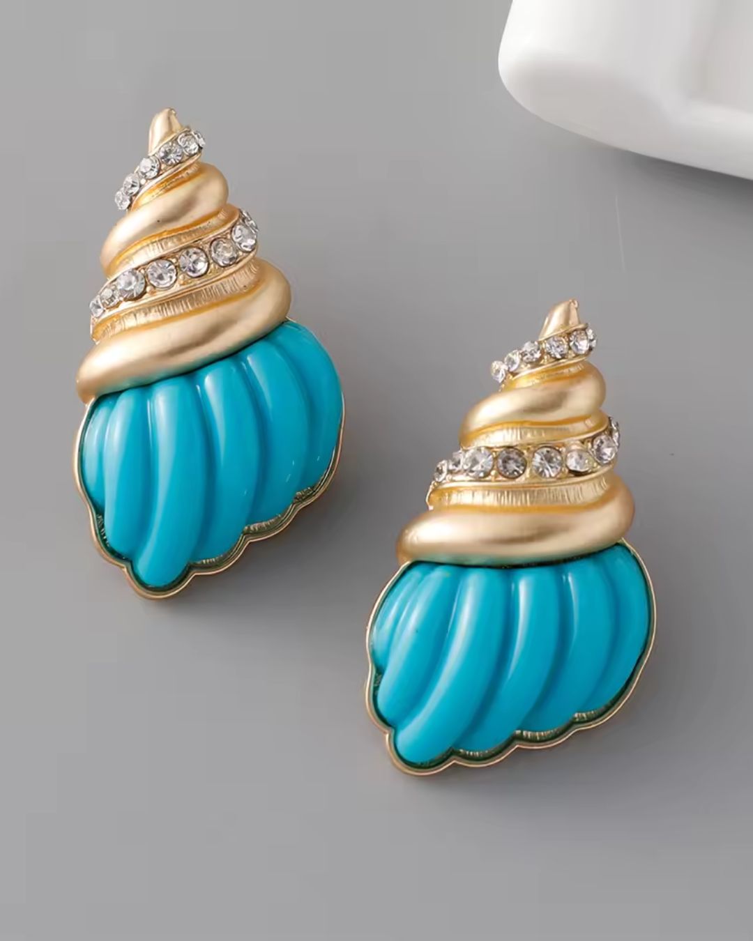Shell Turquoise Stud Earrings
