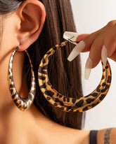 Animal Print Oversized Hoop Earrings